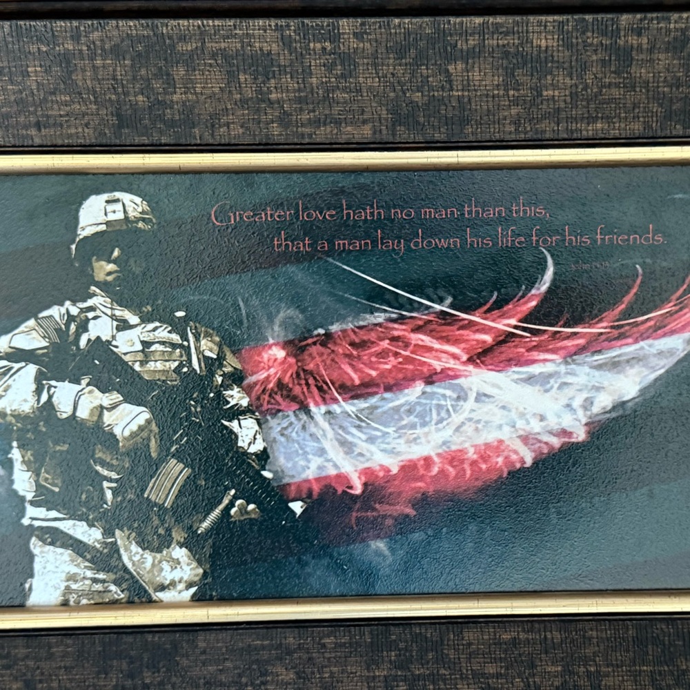 Patriotic Soldier Wall Art with Red, White, and Blue Wings - Picture 2 of 10